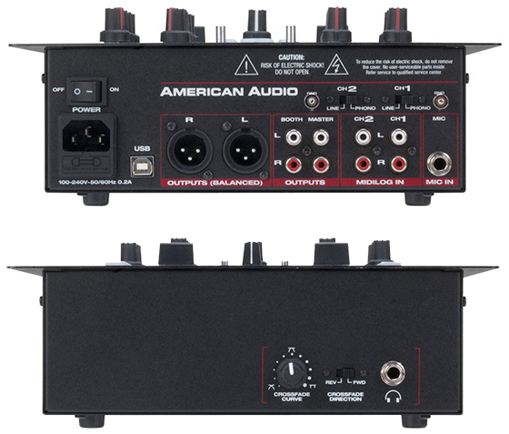 American Audio 10MXR front and rear panels