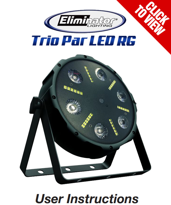 Eliminator Lighting Trio Par LED RG product manual