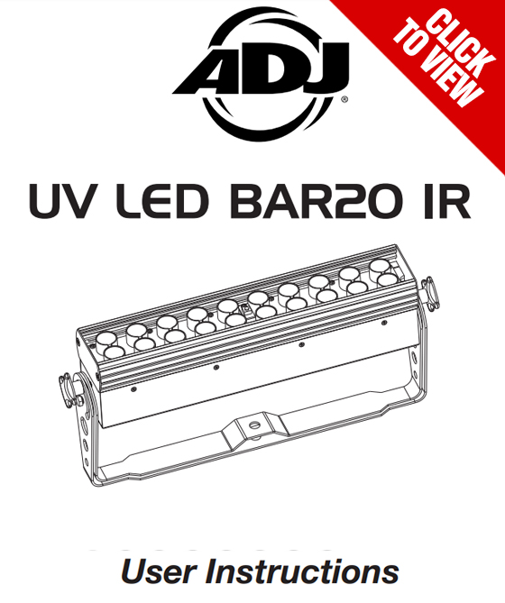 American DJ UV LED Bar20 IR product manual