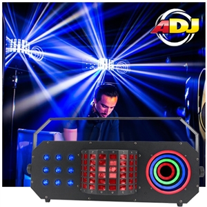 American DJ Boom Box FX3 3-FX-IN-1  Effect Light with Matrix TRI Color LED Effect, Mini Dekker Derby, & LED Visual Ring