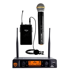 Nady DW-22 HT LT 24 bit Dual Digital Wireless 1 Handheld and 1 Lapel UHF Microphone System