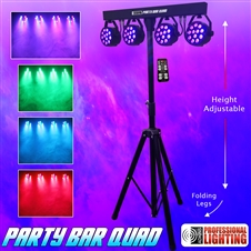 Party Bar Quad - LED DJ Lighting - Includes Stand