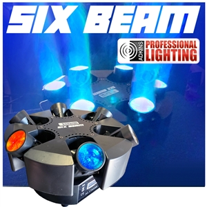 SIX-BEAM - 6-Head Moving Beam - DJ Lighting Fixture - Adkins Professional Lighting - Shoqwave X6
