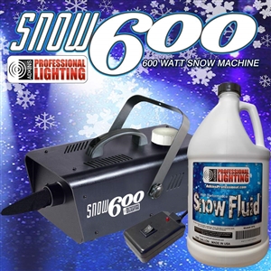 Adkins Professional Lighting Snow Machine 600 with 1 Gallon of Snow Fluid