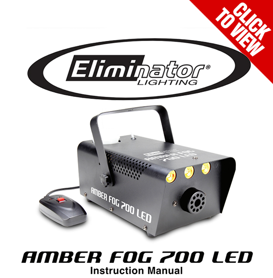 Eliminator Lighting Amber Fog 700 LED Product Manual