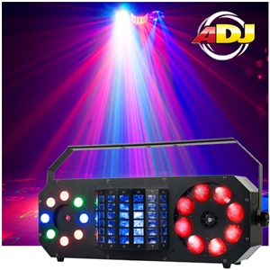 American DJ Boom Box FX2 4-IN-1 Effect Light with Wash, Derby, GOBO Moonflower & Green & Red Laser